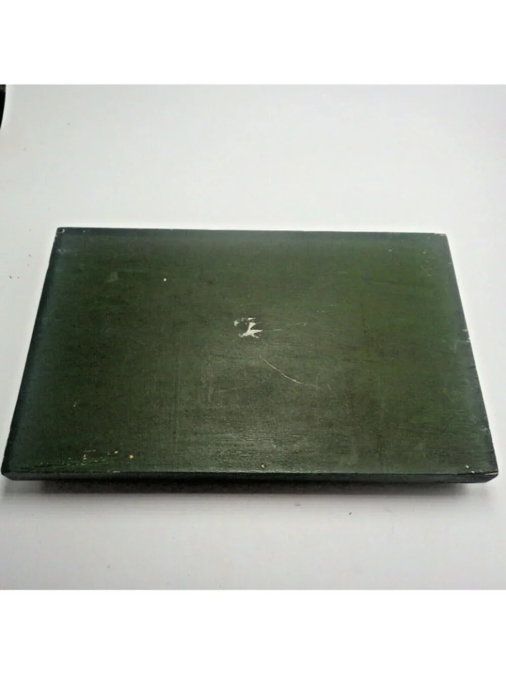 Crackle Painted Floral Tole Painting wood Tray Green - Picture 5 of 6